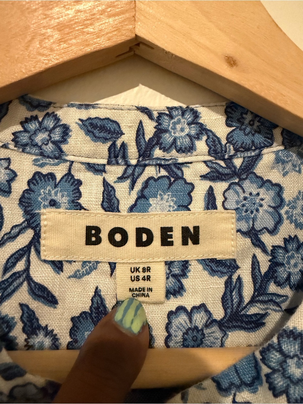 Boden Light Blue Floral-Trim Midi Dress - Picture 12 of 13